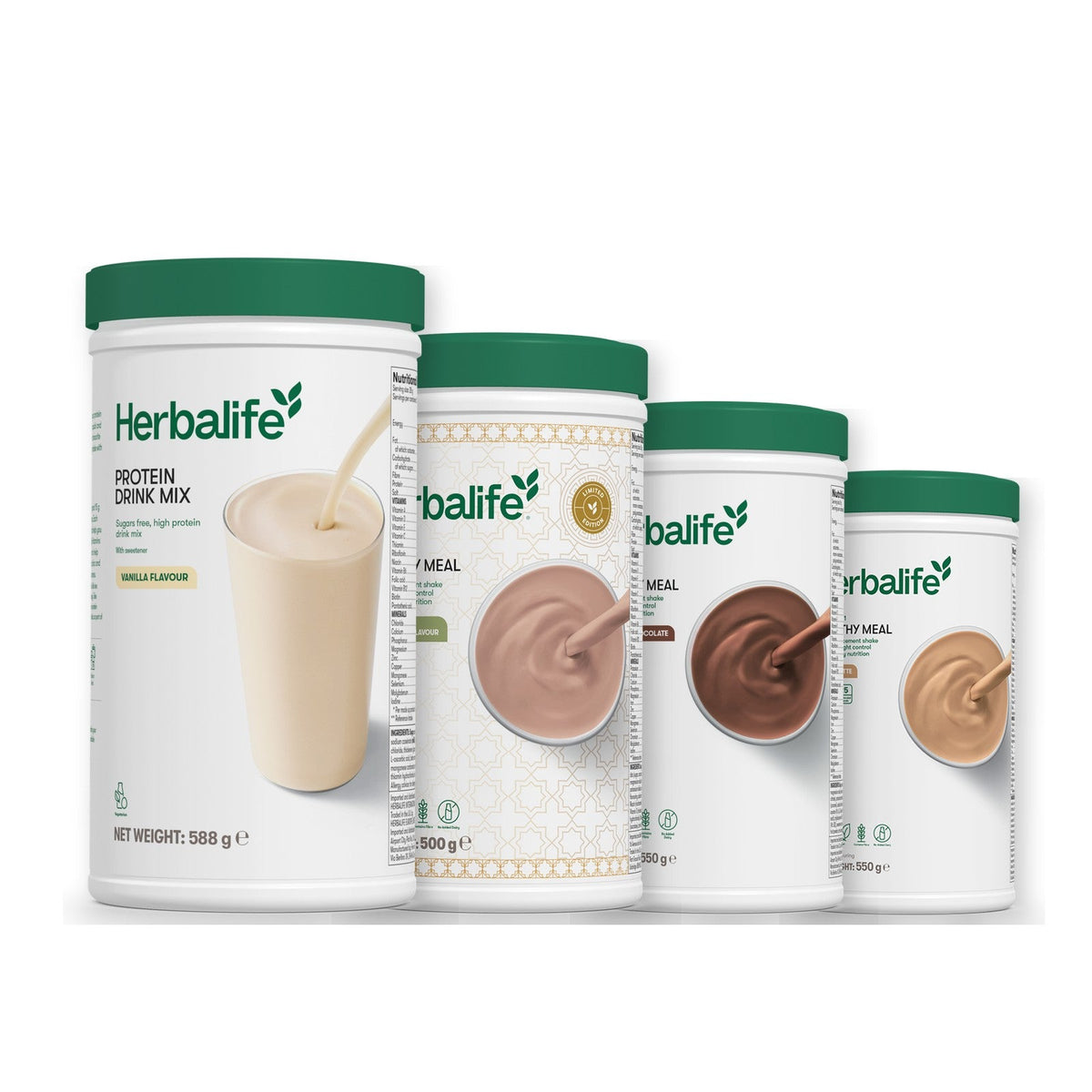 Formula 1 Dubai Style Chocolate shake tub with two chosen flavours and Protein Drink Mix vanilla tub, Chocolate / Cafe Latte
