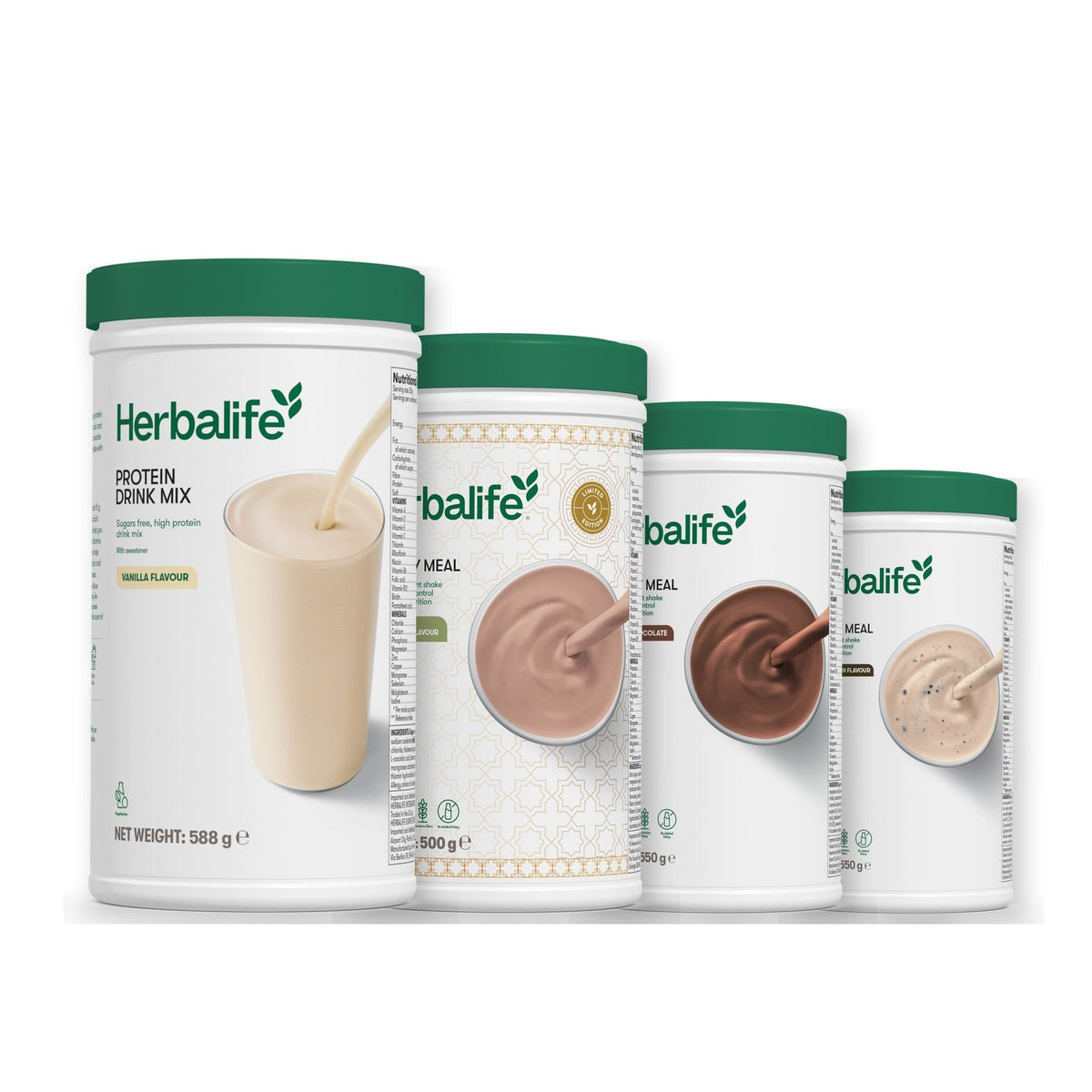 Formula 1 Dubai Style Chocolate shake tub with two chosen flavours and Protein Drink Mix vanilla tub, Chocolate / Cookie Crunch