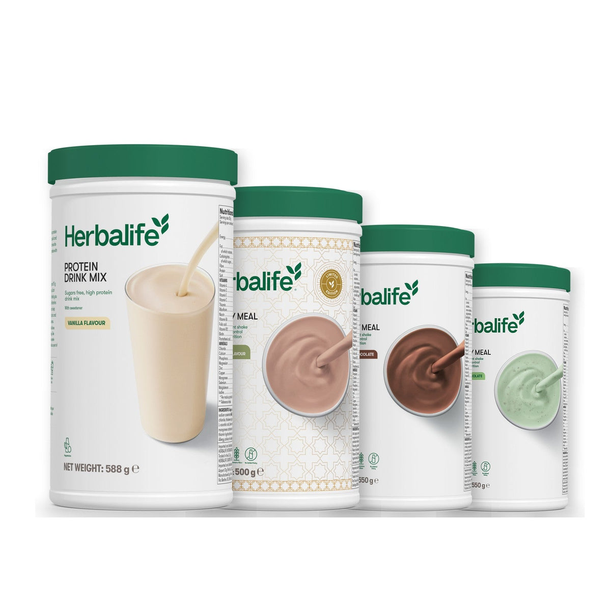 Formula 1 Dubai Style Chocolate shake tub with two chosen flavours and Protein Drink Mix vanilla tub, Chocolate / Mint Chocolate