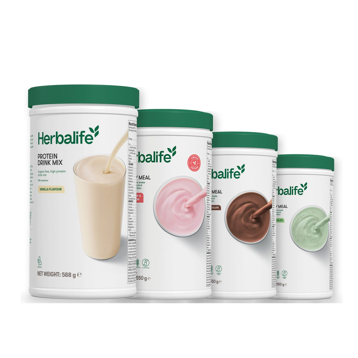 Formula 1 Strawberry Watermelon shake tub with two chosen flavours and Protein Drink Mix vanilla tub, Chocolate / Mint Chocolate