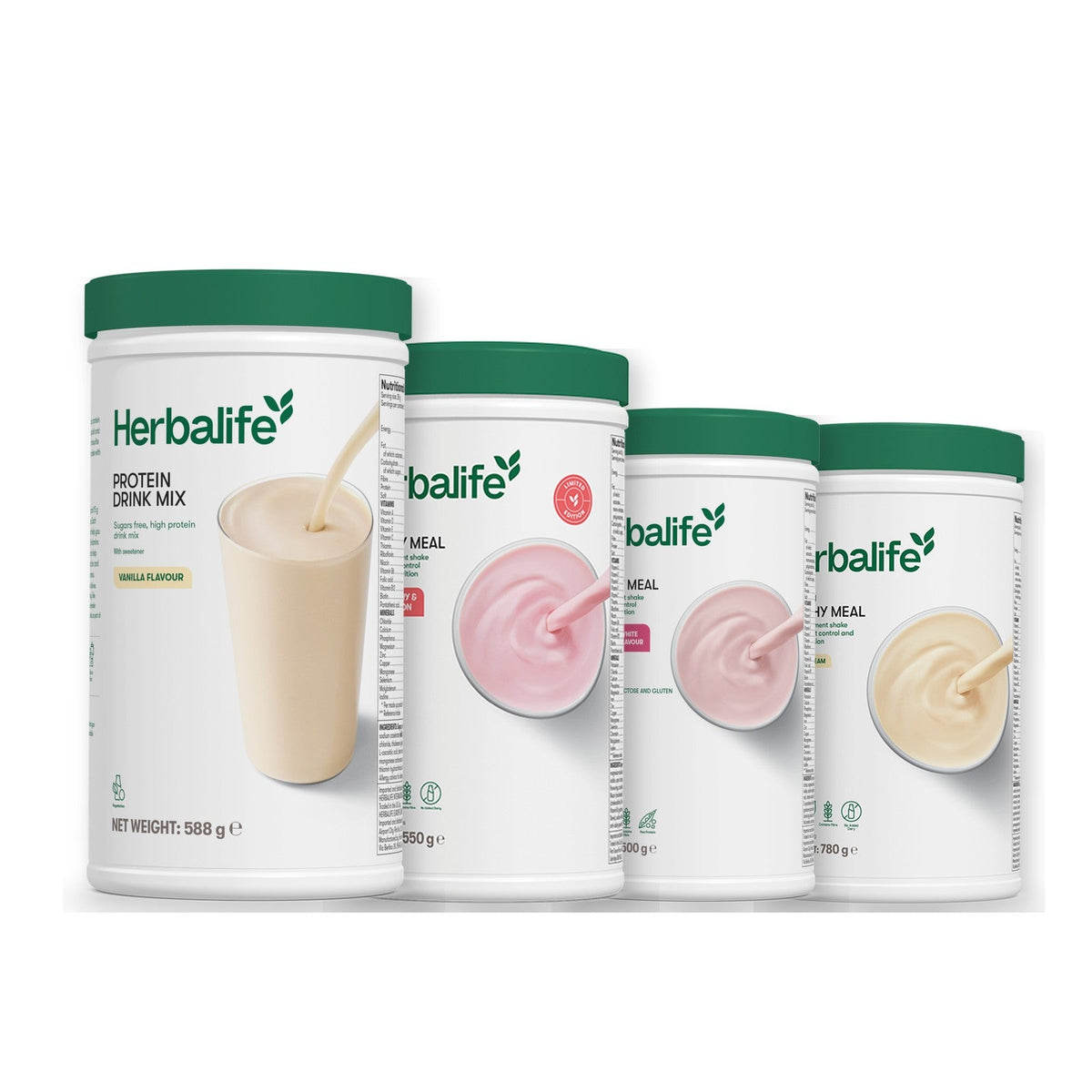 Formula 1 Strawberry Watermelon shake tub with two chosen flavours and Protein Drink Mix vanilla tub, Free From Raspberry & White Chocolate / Vanilla (Large 780g)