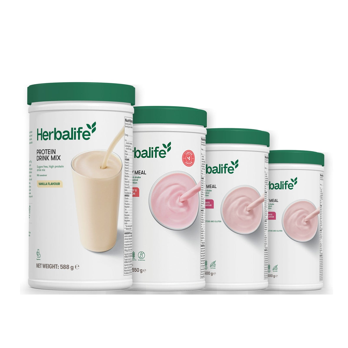 Formula 1 Strawberry Watermelon shake tub with two chosen flavours and Protein Drink Mix vanilla tub, Free From Raspberry & White Chocolate / Free From Raspberry & White Chocolate