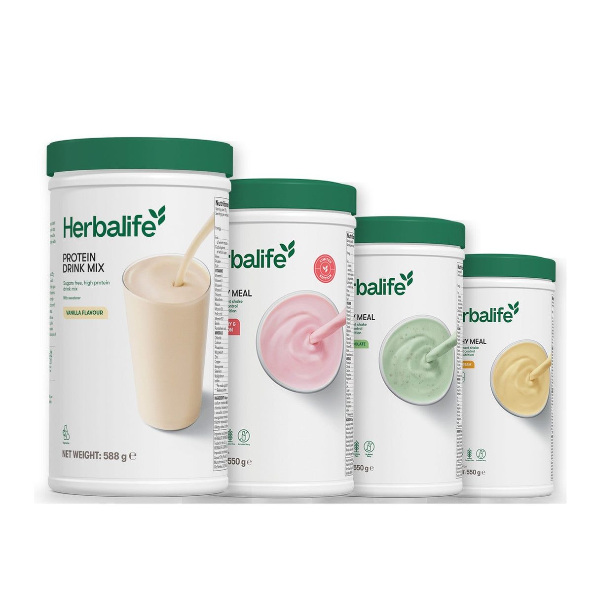 Formula 1 Strawberry Watermelon shake tub with two chosen flavours and Protein Drink Mix vanilla tub, Mint Chocolate / Banana Cream