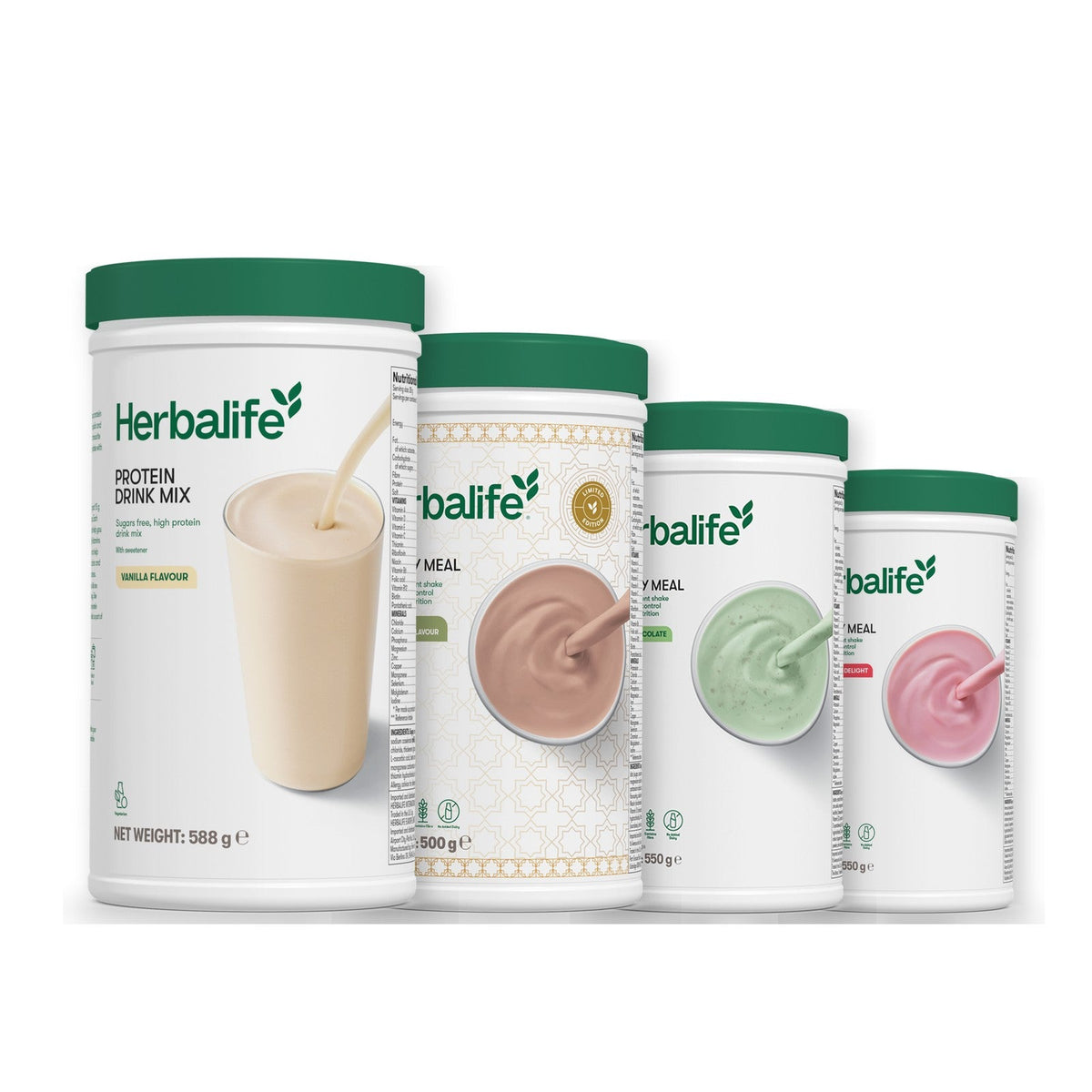 Formula 1 Dubai Style Chocolate shake tub with two chosen flavours and Protein Drink Mix vanilla tub, Mint Chocolate / Strawberry