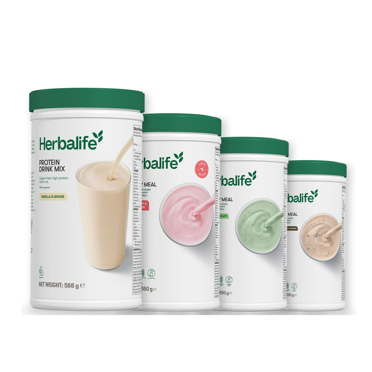 Formula 1 Strawberry Watermelon shake tub with two chosen flavours and Protein Drink Mix vanilla tub, Mint Chocolate / Cookie Crunch