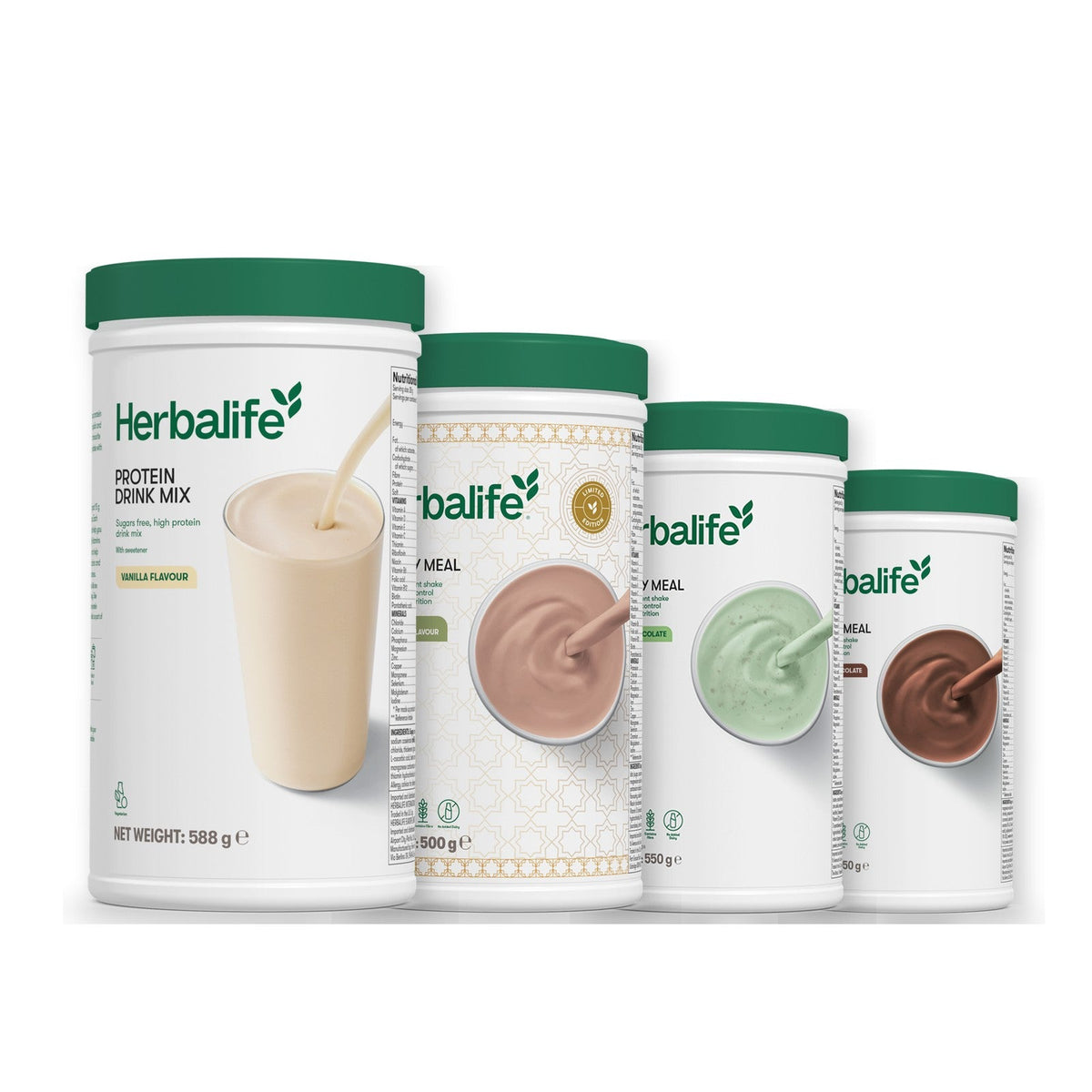 Formula 1 Dubai Style Chocolate shake tub with two chosen flavours and Protein Drink Mix vanilla tub, Mint Chocolate / Chocolate