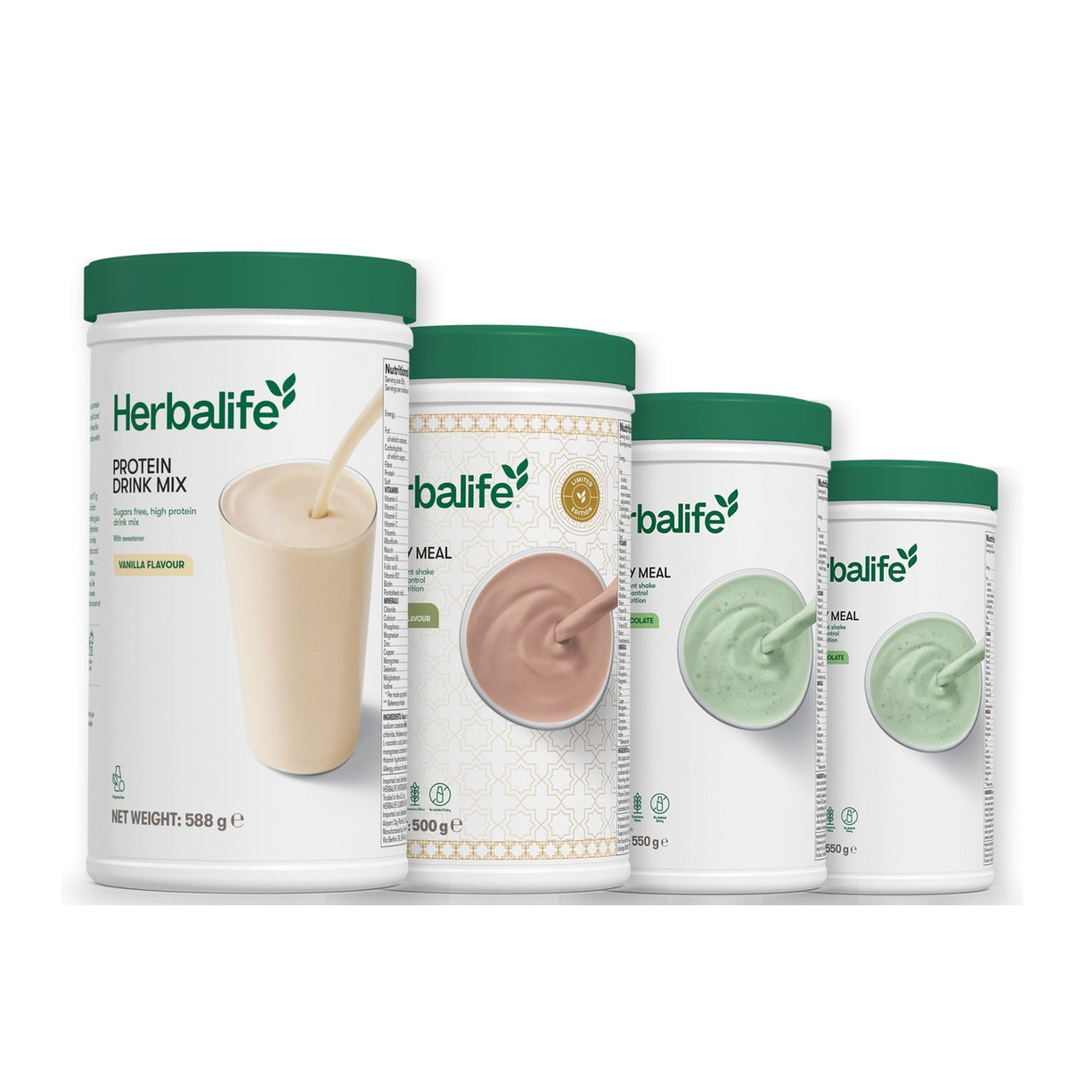 Formula 1 Dubai Style Chocolate shake tub with two chosen flavours and Protein Drink Mix vanilla tub, Mint Chocolate / Mint Chocolate