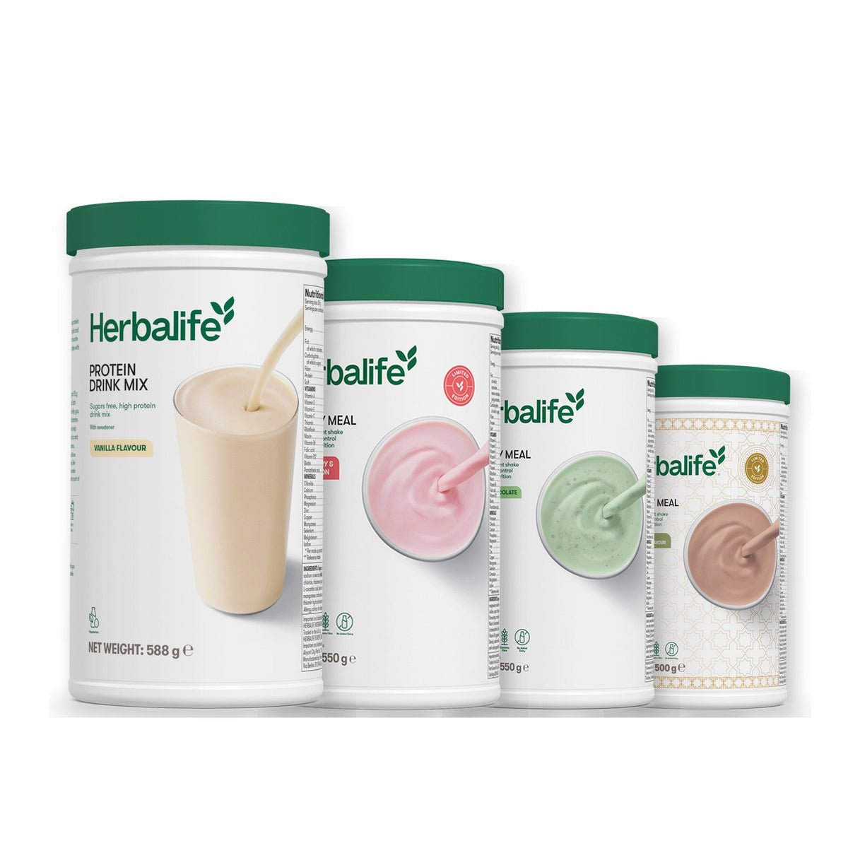 Formula 1 Strawberry Watermelon shake tub with two chosen flavours and Protein Drink Mix vanilla tub, Mint Chocolate / Dubai Style Chocolate