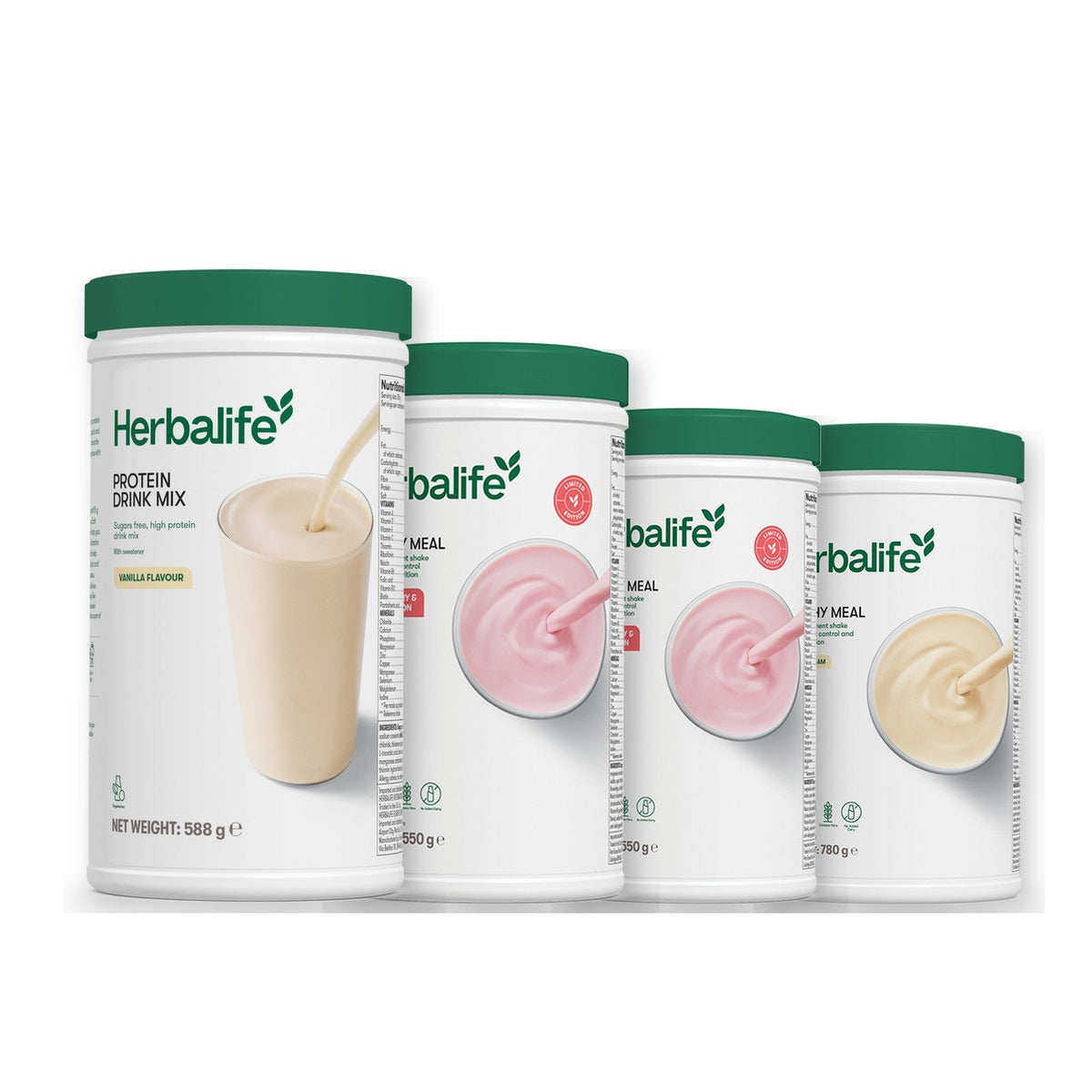 Formula 1 Strawberry Watermelon shake tub with two chosen flavours and Protein Drink Mix vanilla tub, Strawberry Watermelon / Vanilla (Large 780g)