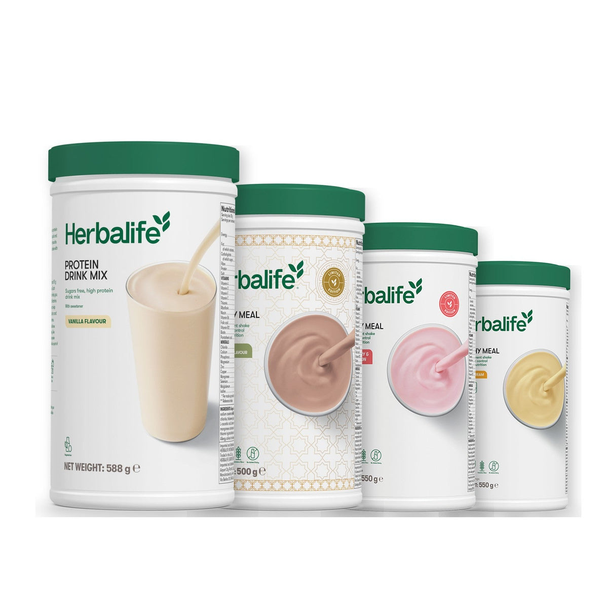 Formula 1 Dubai Style Chocolate shake tub with two chosen flavours and Protein Drink Mix vanilla tub, Strawberry Watermelon / Banana Cream