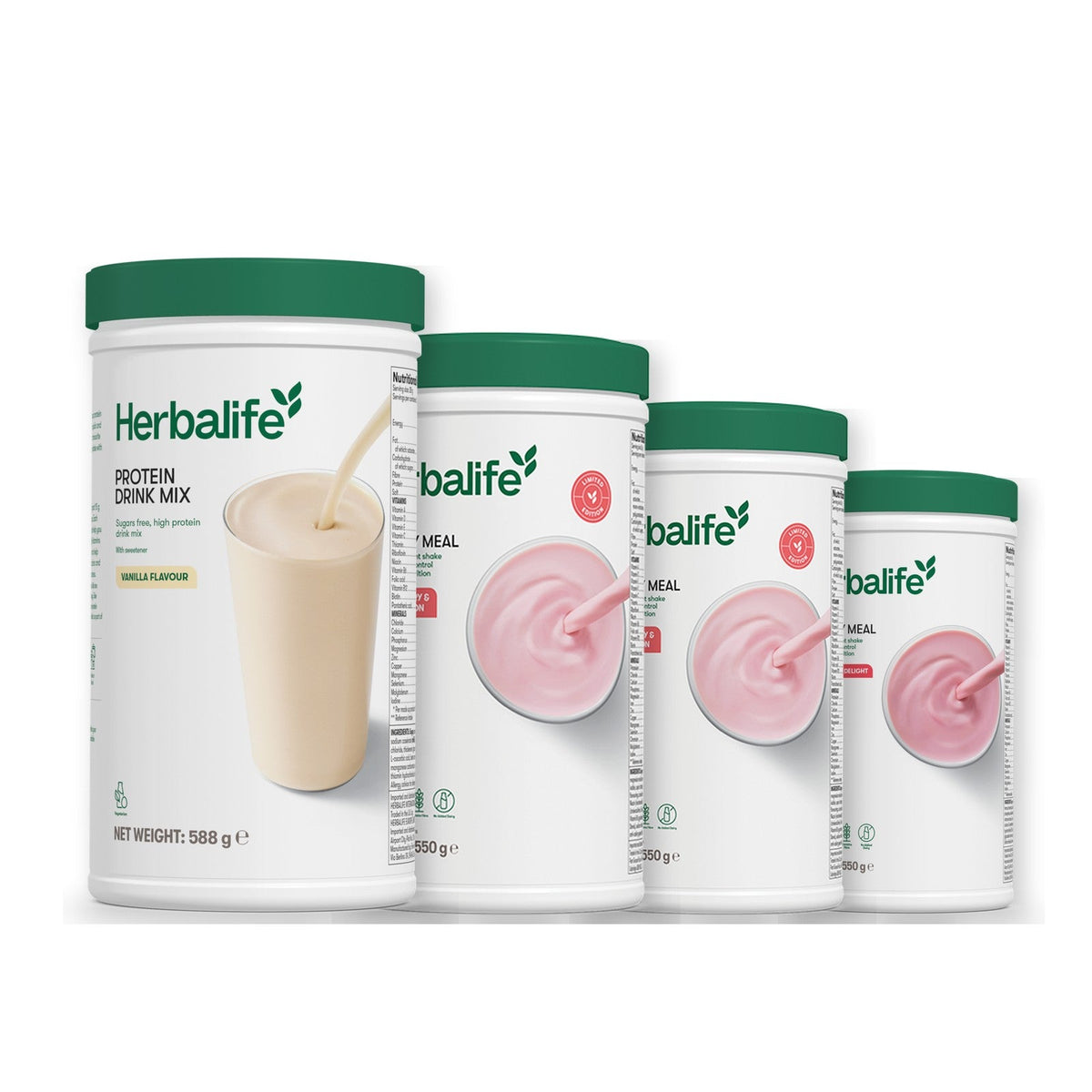 Formula 1 Strawberry Watermelon shake tub with two chosen flavours and Protein Drink Mix vanilla tub, Strawberry Watermelon / Strawberry