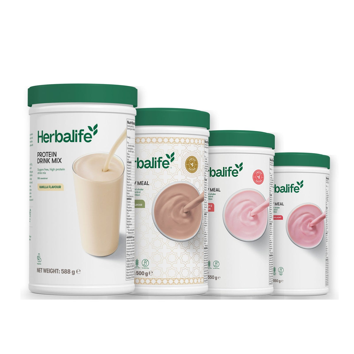Formula 1 Dubai Style Chocolate shake tub with two chosen flavours and Protein Drink Mix vanilla tub, Strawberry Watermelon / Strawberry