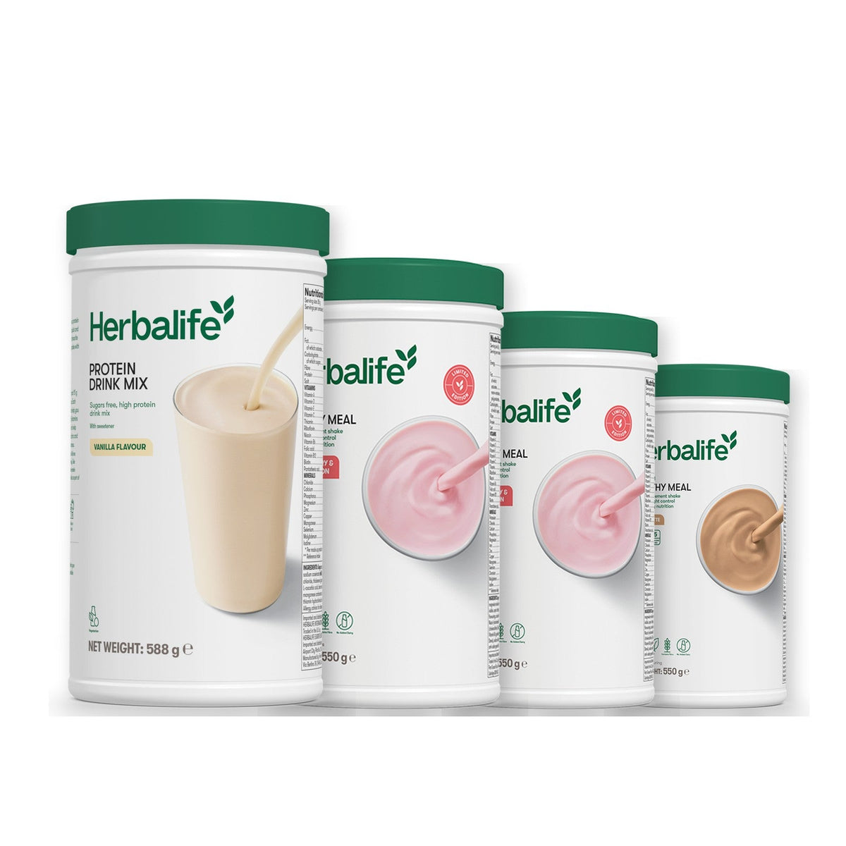 Formula 1 Strawberry Watermelon shake tub with two chosen flavours and Protein Drink Mix vanilla tub, Strawberry Watermelon / Cafe Latte