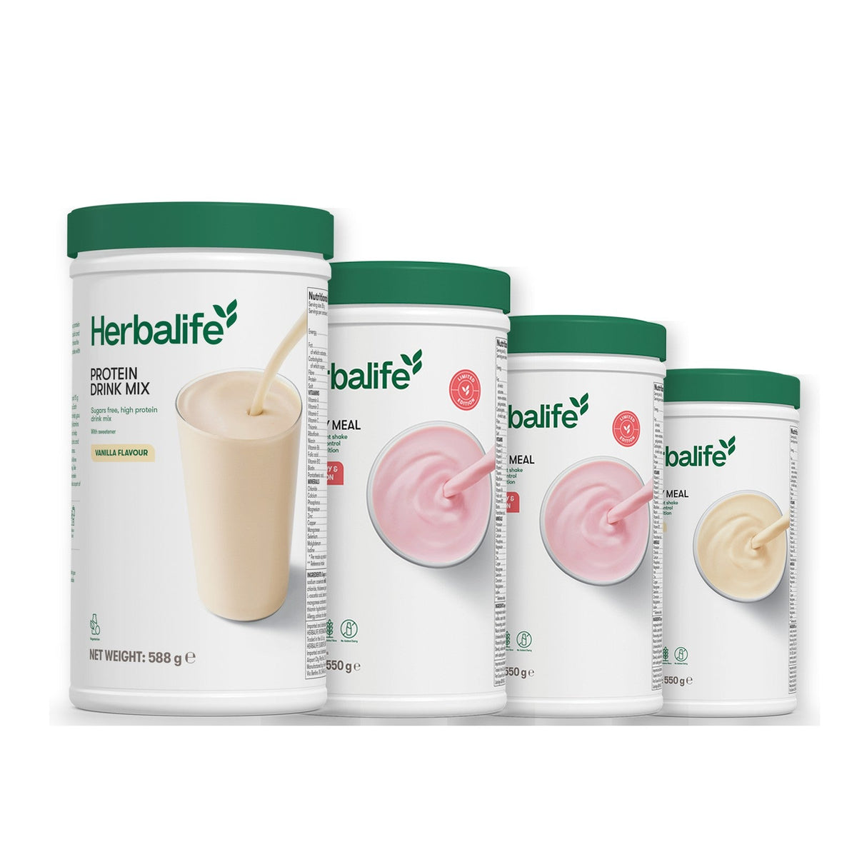 Formula 1 Strawberry Watermelon shake tub with two chosen flavours and Protein Drink Mix vanilla tub, Strawberry Watermelon / Vanilla