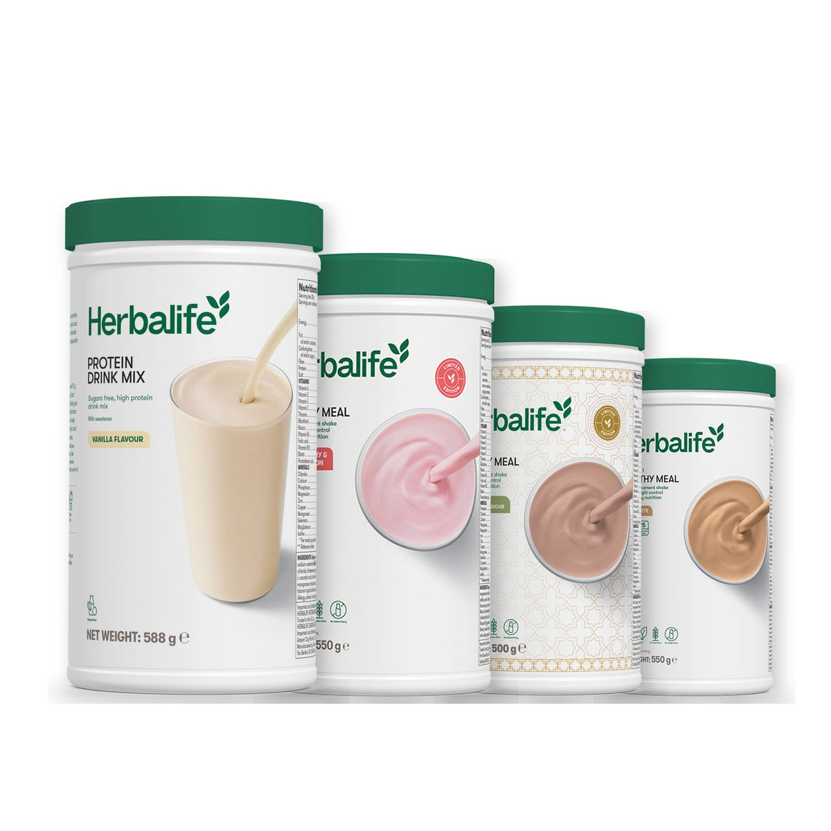 Formula 1 Strawberry Watermelon shake tub with two chosen flavours and Protein Drink Mix vanilla tub, Dubai Style Chocolate / Cafe Latte