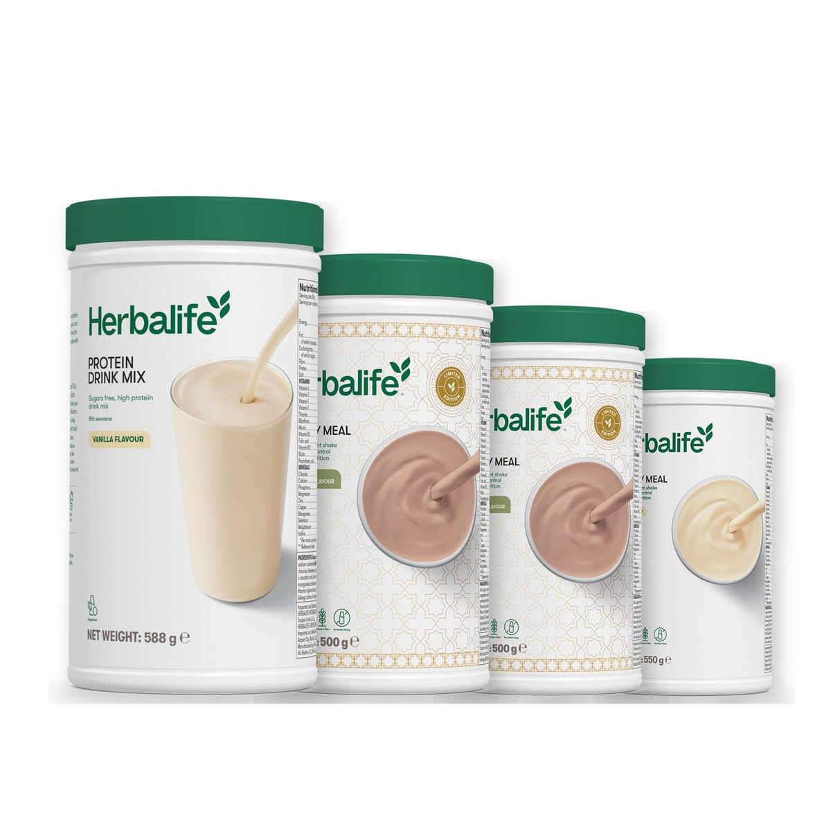 Formula 1 Dubai Style Chocolate shake tub with two chosen flavours and Protein Drink Mix vanilla tub, Dubai Style Chocolate / Vanilla