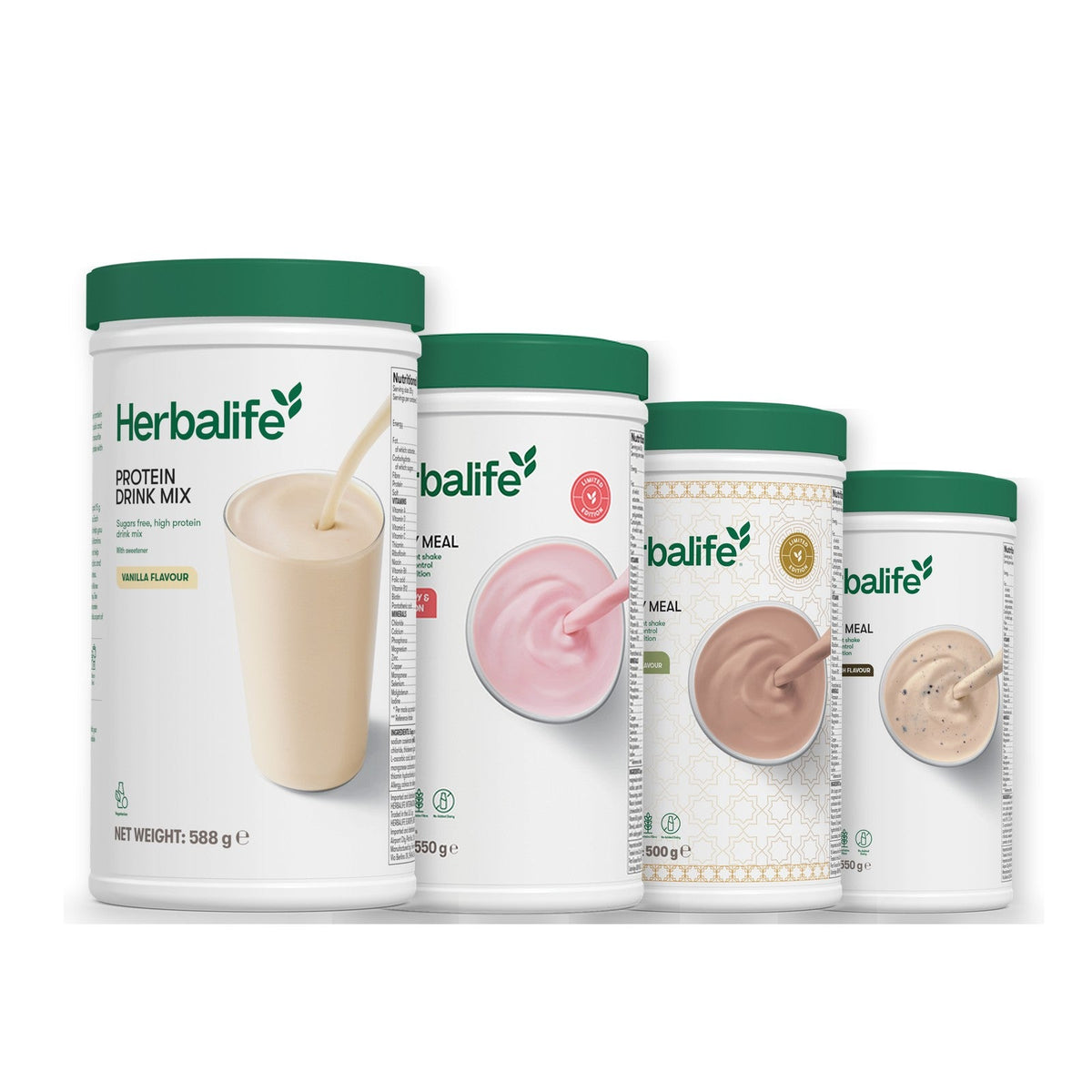 Formula 1 Strawberry Watermelon shake tub with two chosen flavours and Protein Drink Mix vanilla tub, Dubai Style Chocolate / Cookie Crunch