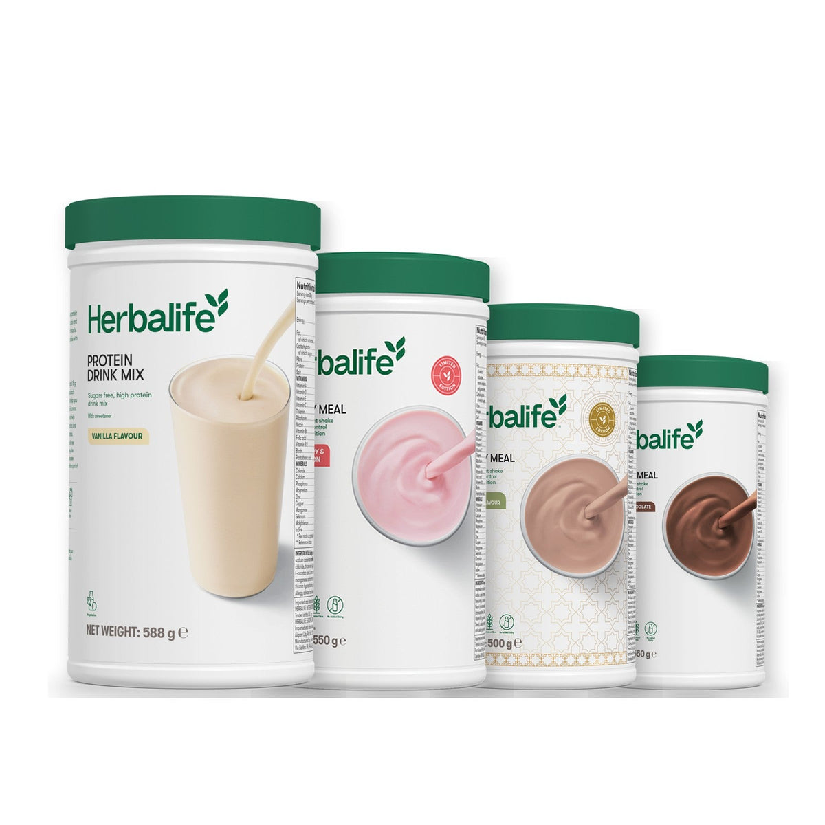 Formula 1 Strawberry Watermelon shake tub with two chosen flavours and Protein Drink Mix vanilla tub, Dubai Style Chocolate / Chocolate