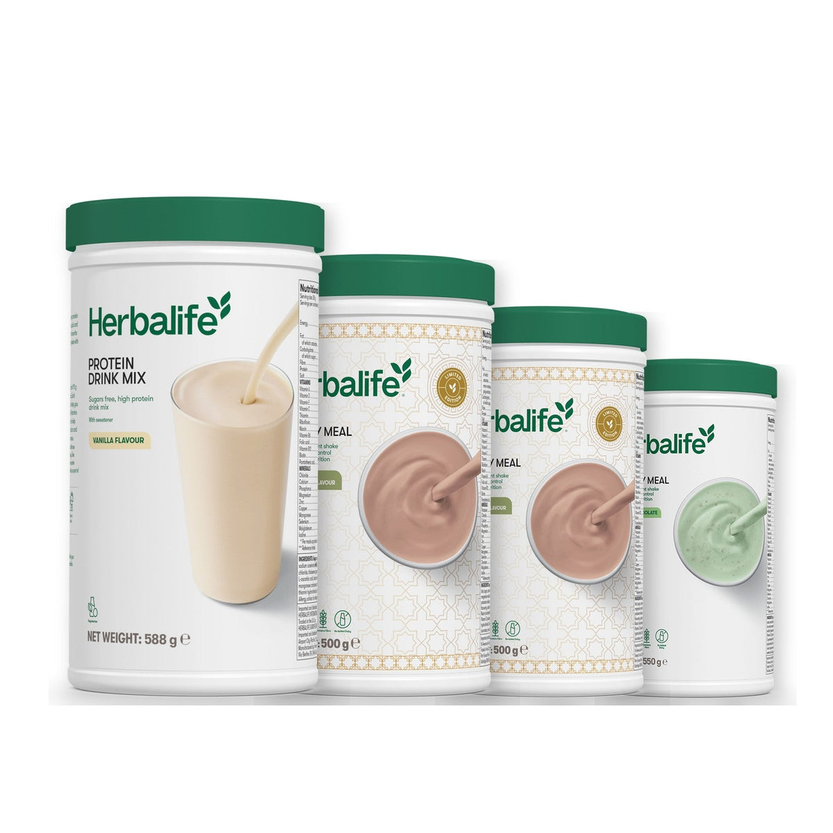 Formula 1 Dubai Style Chocolate shake tub with two chosen flavours and Protein Drink Mix vanilla tub, Dubai Style Chocolate / Mint Chocolate