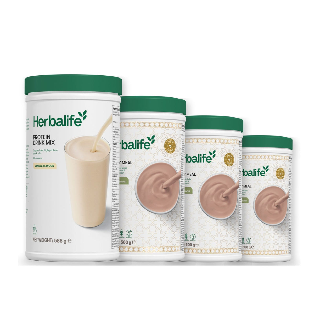 Formula 1 Dubai Style Chocolate shake tub with two chosen flavours and Protein Drink Mix vanilla tub, Dubai Style Chocolate / Dubai Style Chocolate